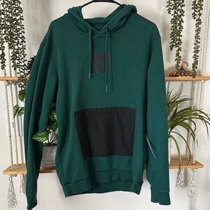 Adidas Men's Teal Hoodie with Black Accents